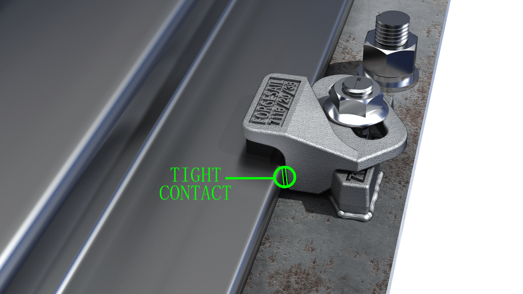 forged welded rail clips for port crane rail systems rail clip failure lateral displacement prevention raised boss design EPDM rubber nose