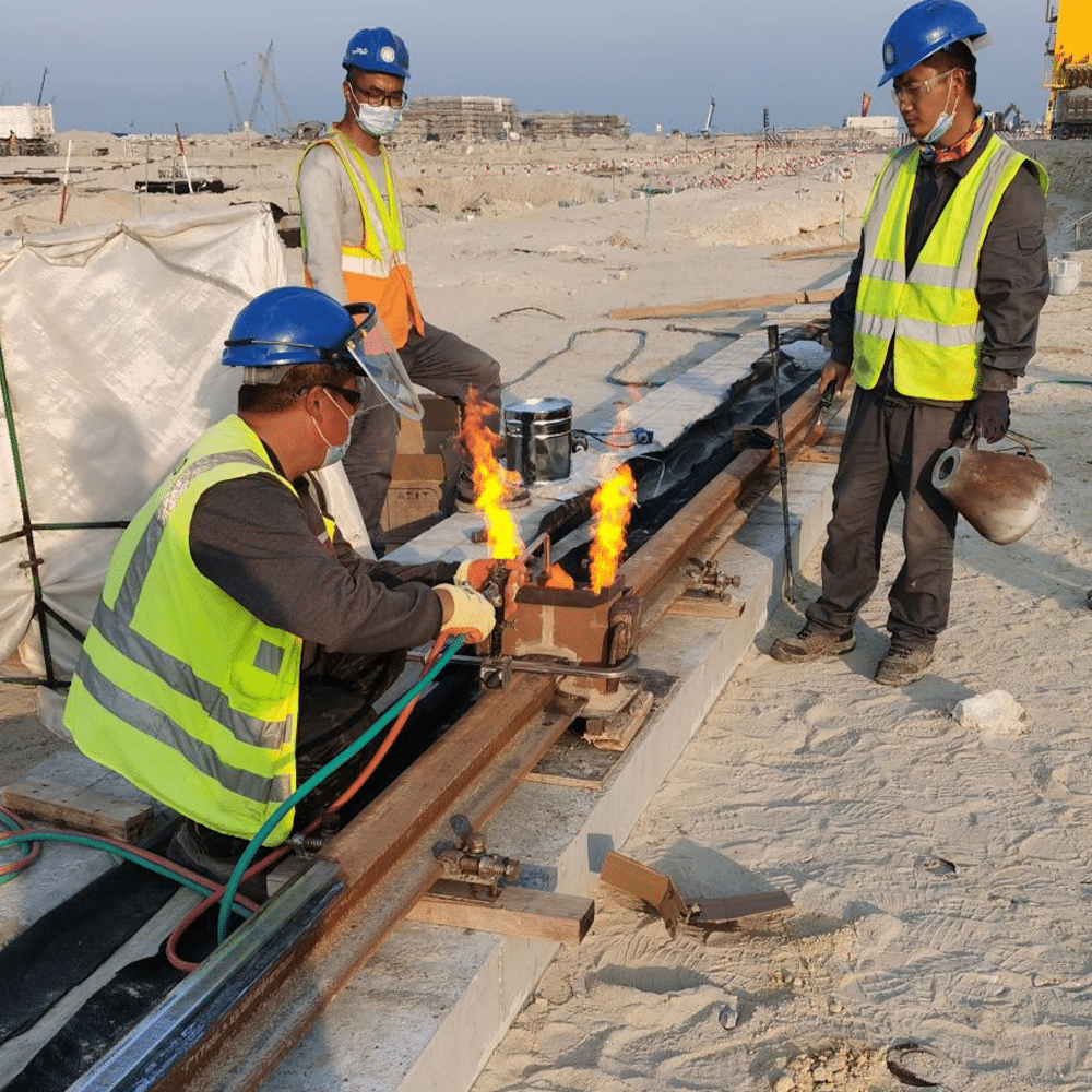 thermite welding safety full PPE operator rail welding