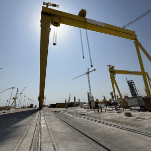 ForgeSail heavy duty rail solution for a 1600 ton Goliath gantry crane