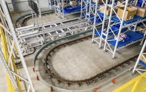 Circular Crane Rail System for Automated ASRS Warehouse