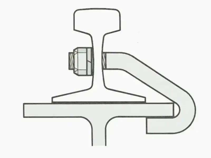 Hook bolt rail clamp for temporary crane tracks