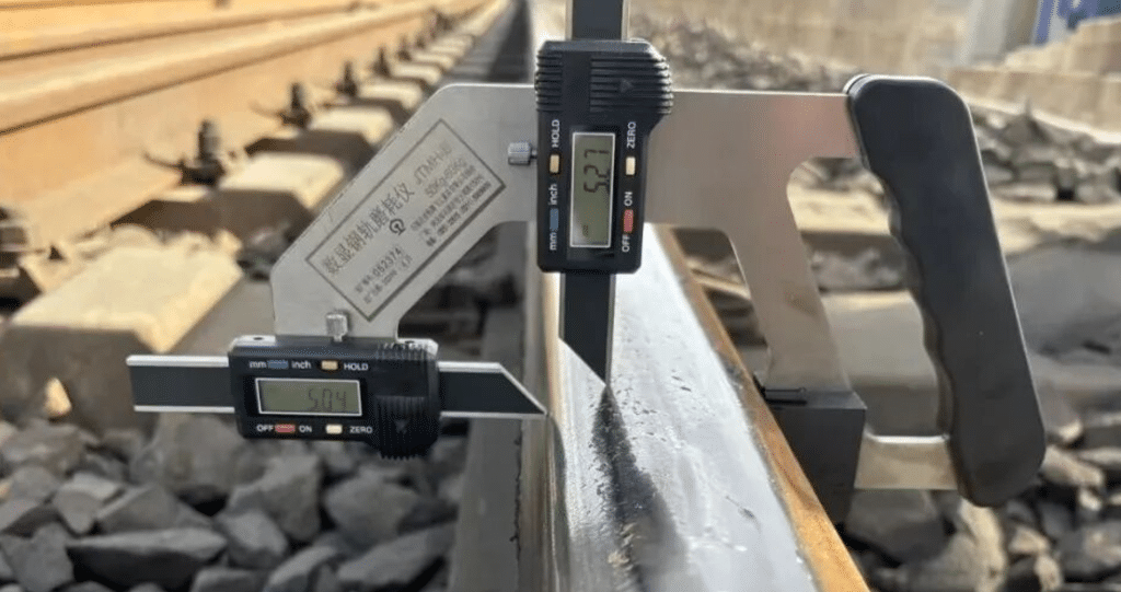 crane rail maintenance monthly wear measurement gauge check
