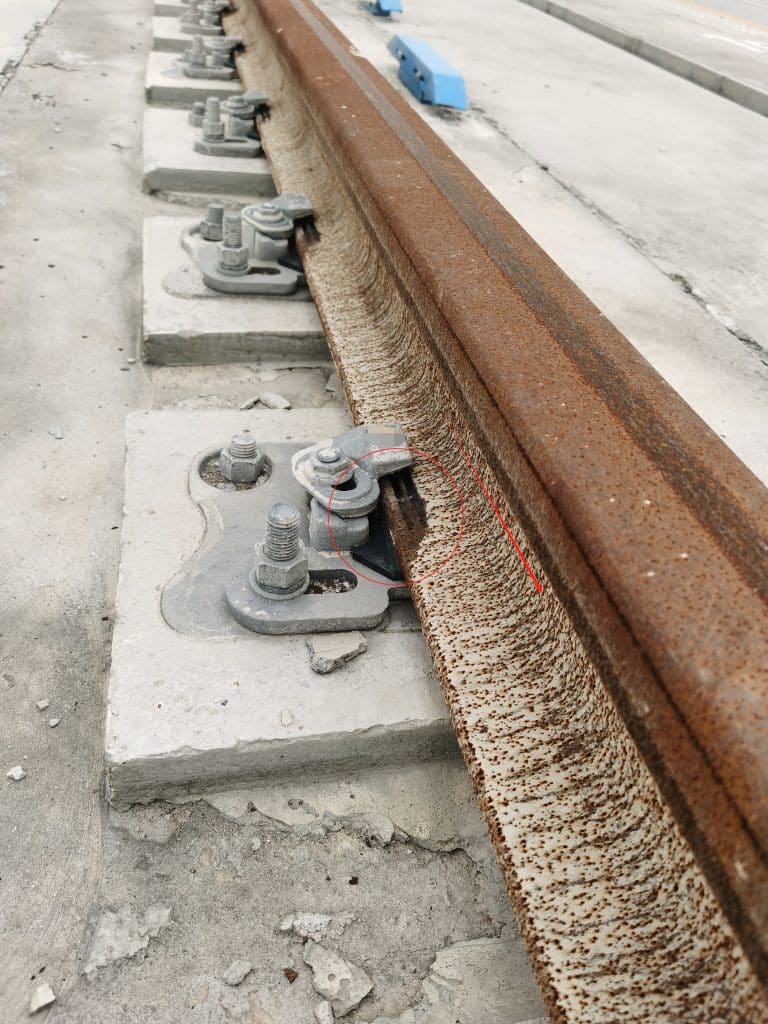 rail clip failure lateral displacement
