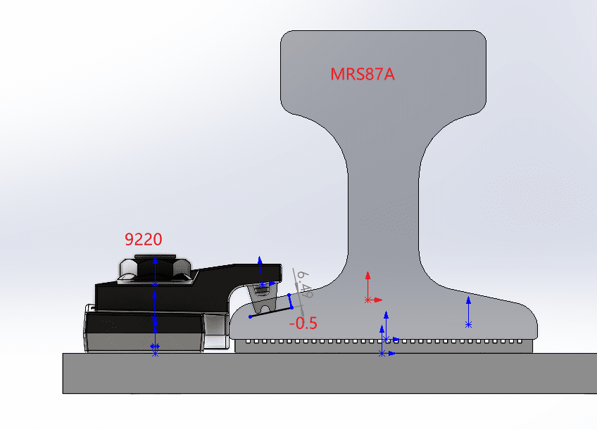 Rail Clip Assembly Structure — Assembly Position and Load Direction of the Rubber Nose