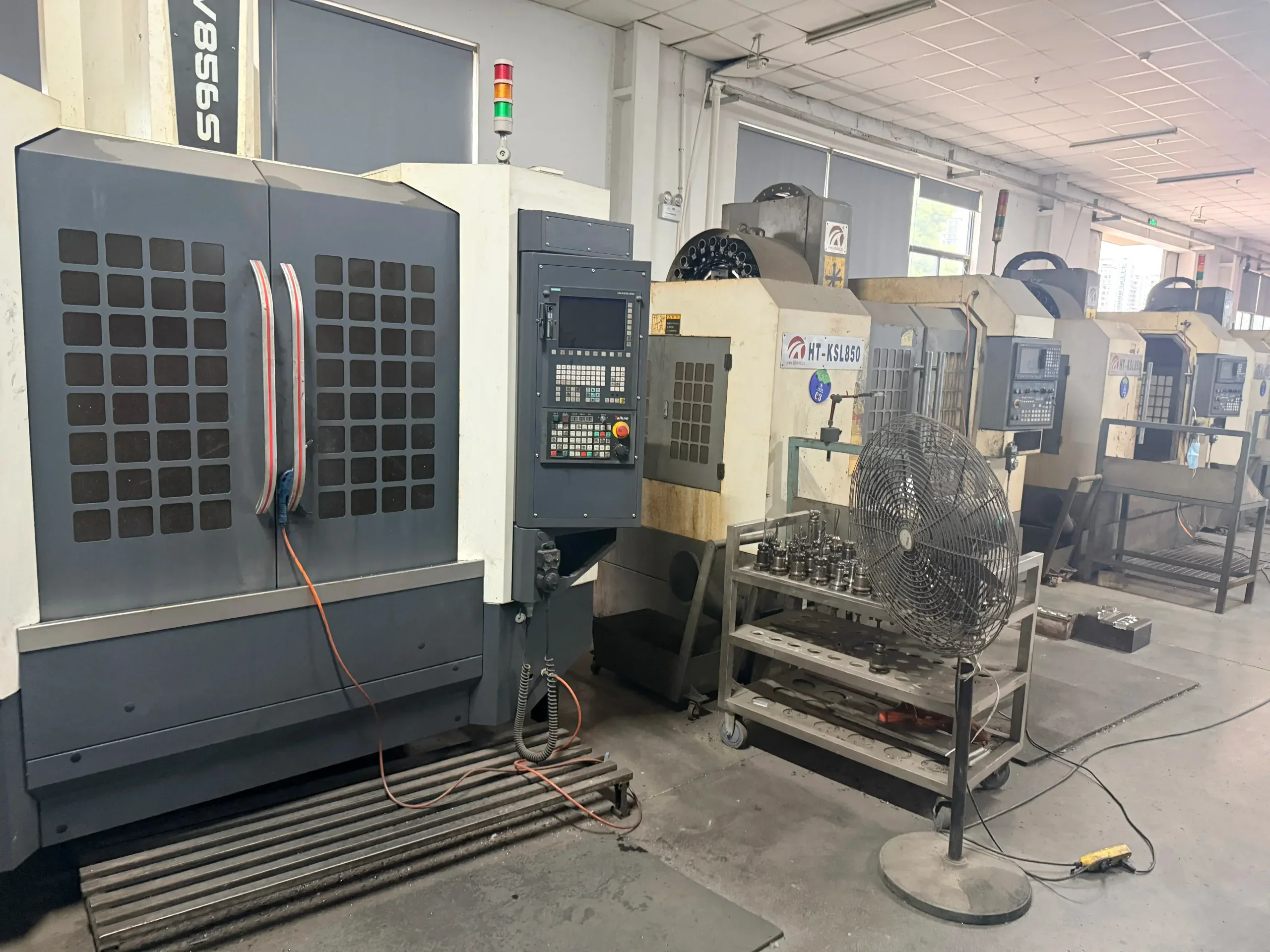 CNC machining center in operation