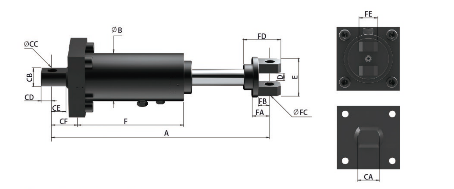 BHDA Adjustable Heavy-Duty Hydraulic Buffers — engineering data: dimensions, stroke and energy ratings
