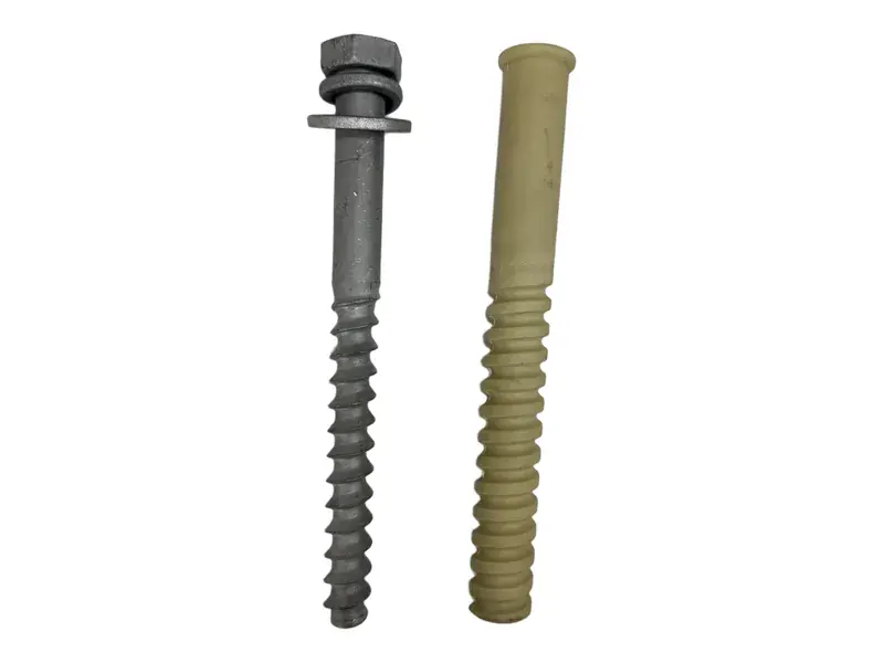 Anchor bolt supplied with corrugated anchor sleeve and setting template
