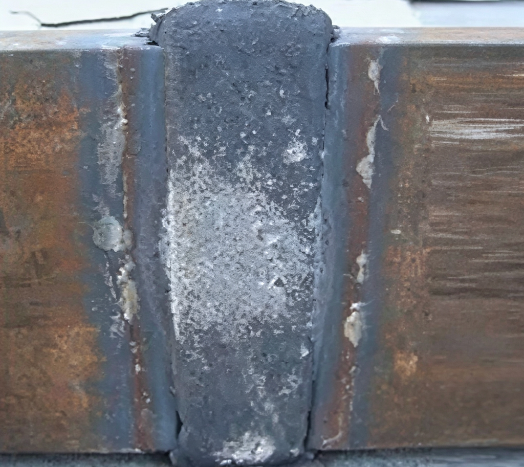 Thermite welding defects incomplete fusion at rail end face