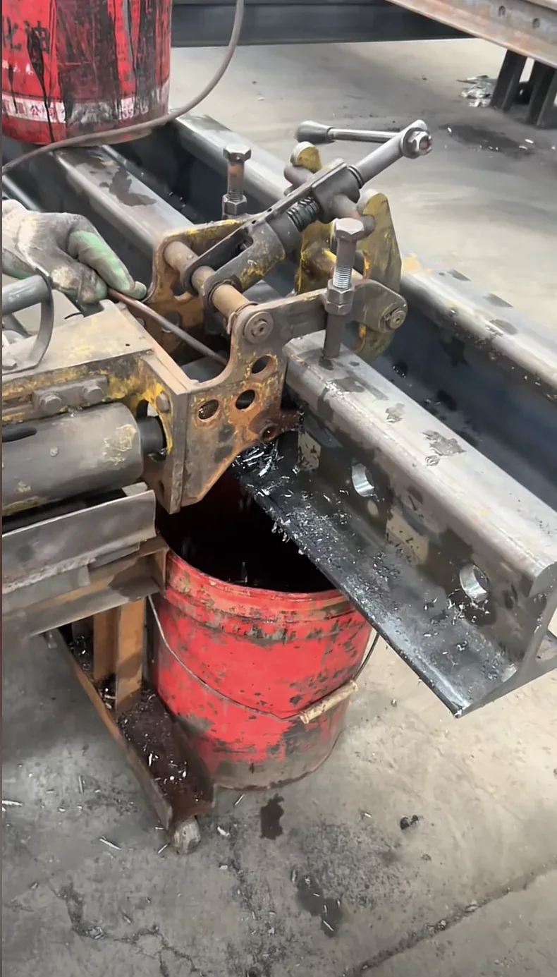 Drilling crane rail web holes for a bolted joint